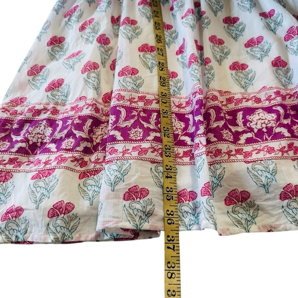 HAUTE HIPPIE COTTON FLORAL BOHO TIE FRONT MINI DRESS SIZE LARGE - Picture 11 of 12